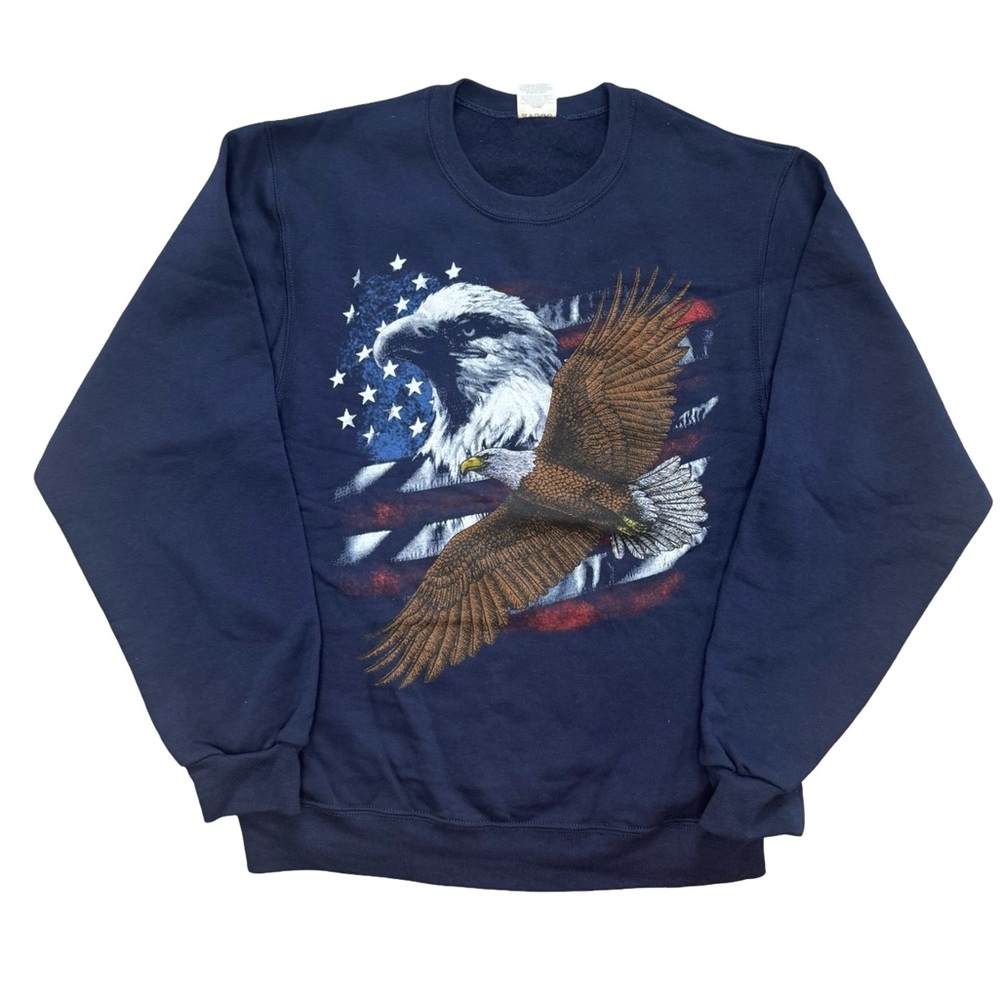 Men's Vintage Jerzees Eagle Graphic Crewneck Sweater